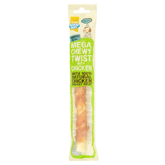 Good Boy - Mega Chewy Twist - Made With 100% Natural Chicken Breast Meat - 70 Grams - High In Protein Dog Treats - Case of 18