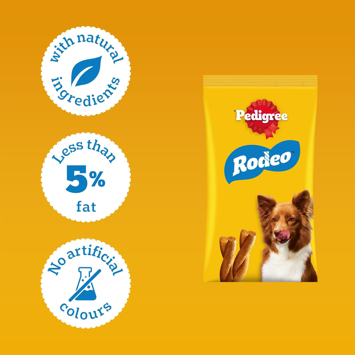 Pedigree Rodeo 84 Sticks, Dog Treats with Chicken - no artificial Colours or Flavours providing tasty Nutrients, Vitamins, Minerals and Omega 3, Pack of 12 (12 x 7)