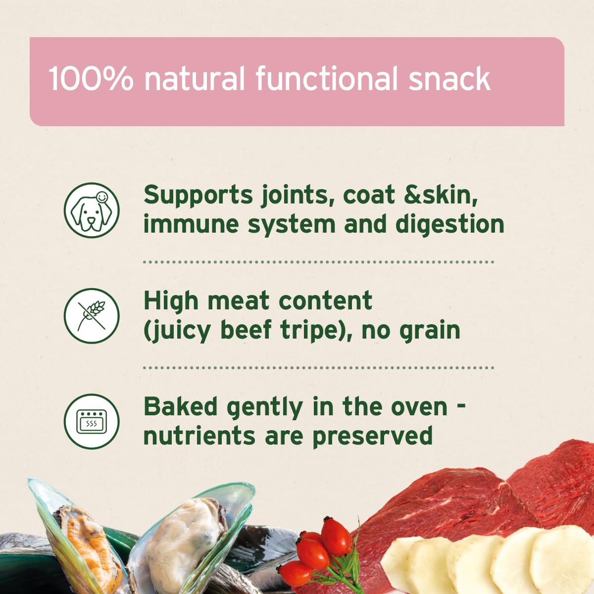 AniForte 4in1 Snack for Dogs 300 g - Natural Dog Treats for all-round support - joints, immune system, digestion, coat & skin, extra high meat content, grain-free