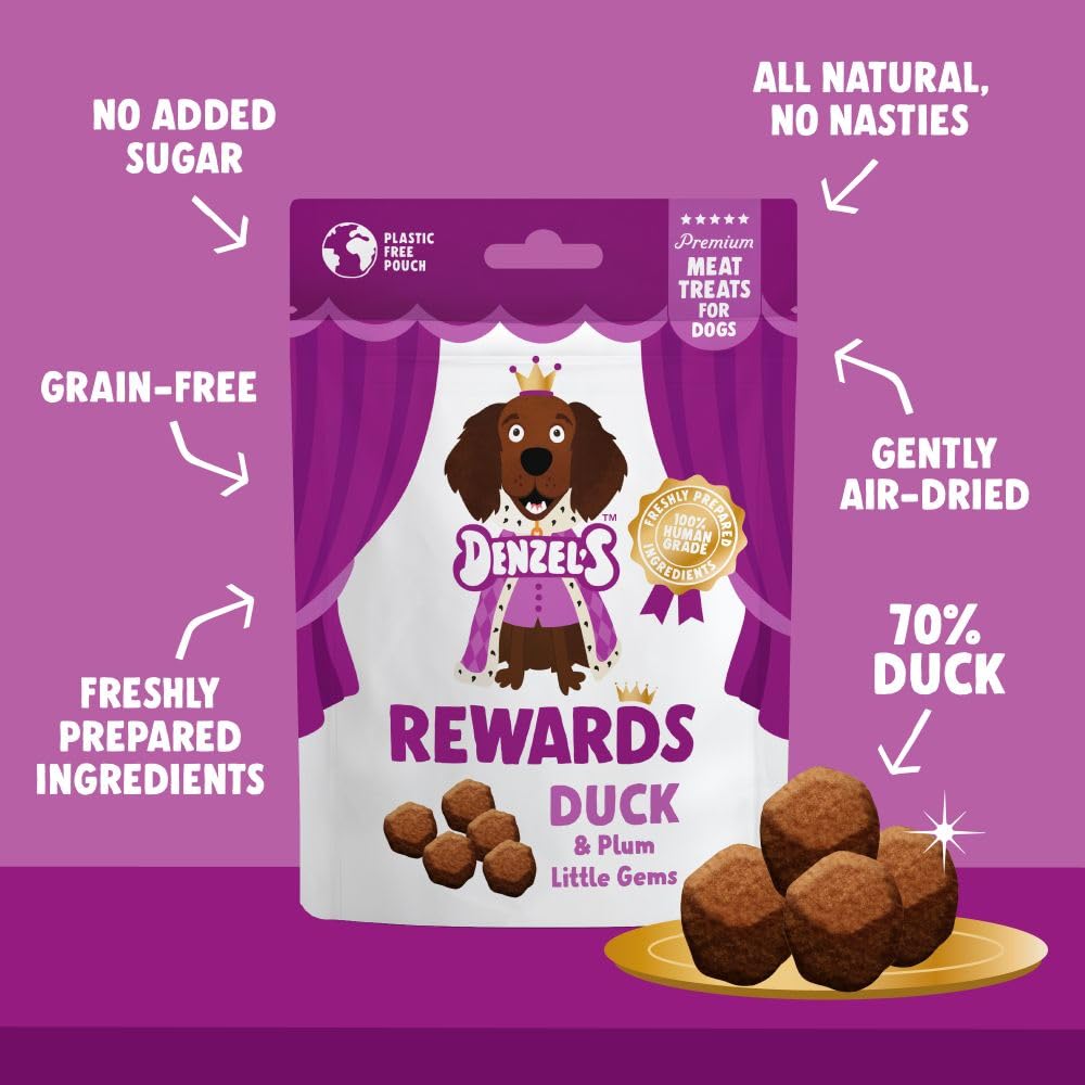 Denzel's Meaty Rewards - 70% Meat Natural Dog Treats - High Value Training Treats - Variety 4 Pack